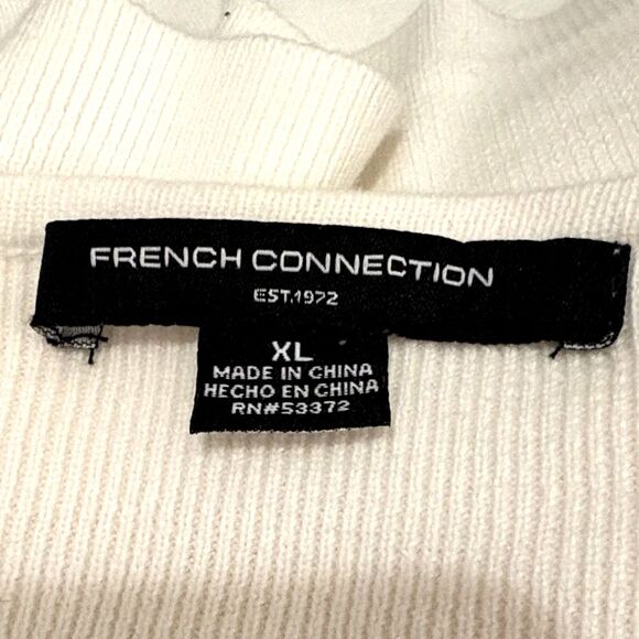 French Connection White Faux Wrap Sweater, XL - Picture 4 of 5